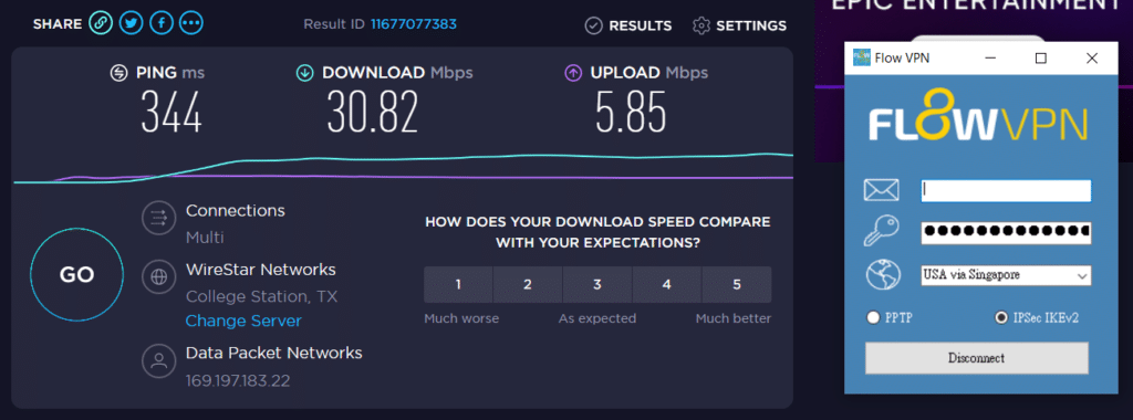 flowvpn 速度测试
