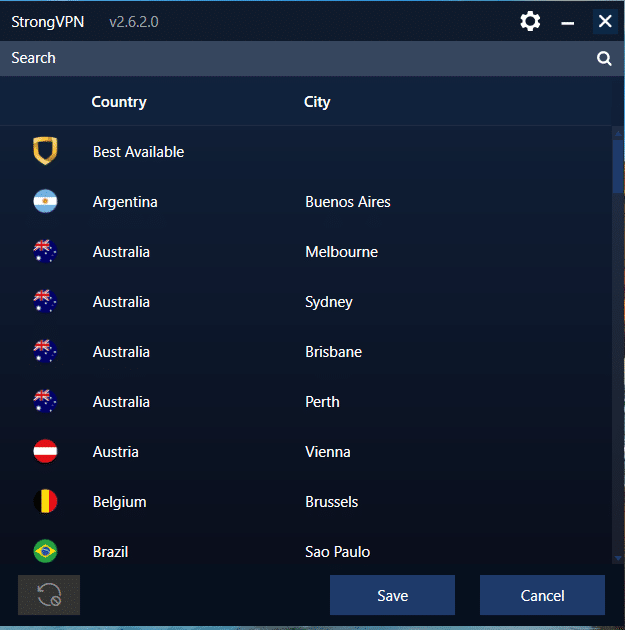 strong vpn country list