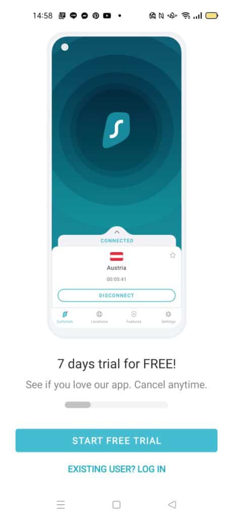 surfshark android 连线成功