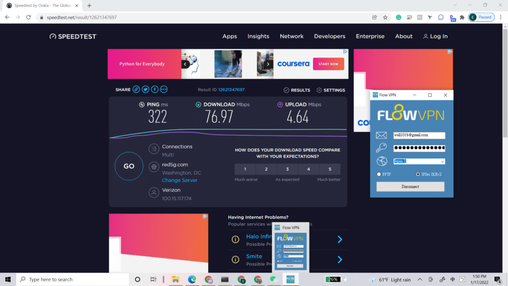 flowvpn 连线成功
